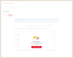 Finanzassistent Analyse Steuern mit Übersicht möglicher steuerlich abziehbarer Transaktionen.