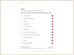 Finanzassistent Analyse Steuern mit Übersicht möglicher steuerlich abziehbarer Transaktionen.