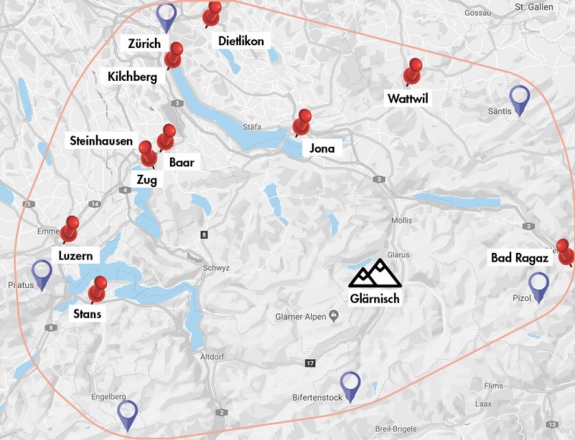 Karte Region AMC Glärnisch