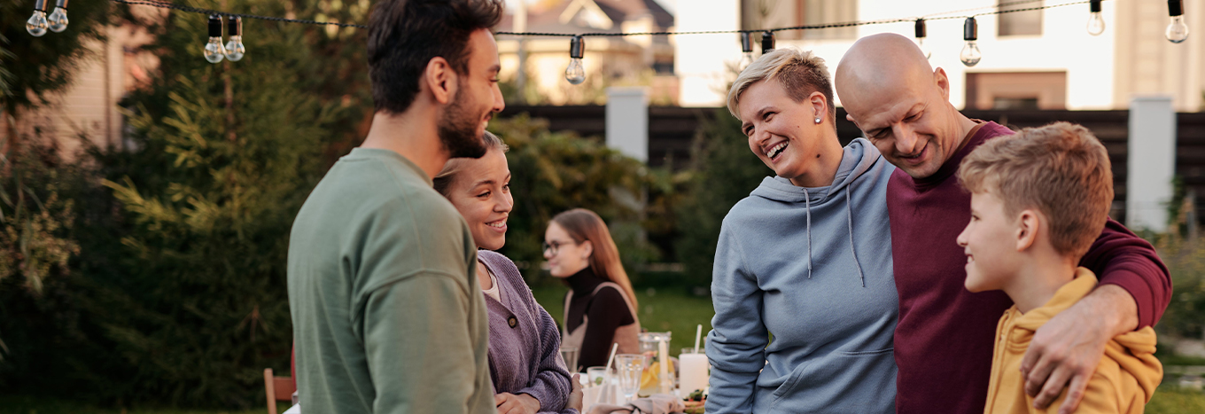 Familie im Garten